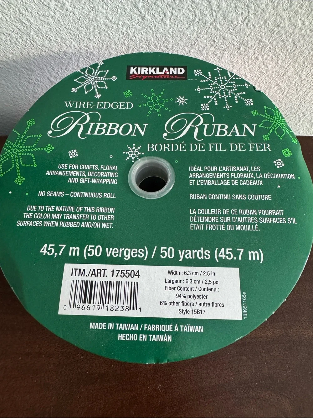 Kirkland Signature Metallic Red Wire-Edged Ribbon 50 yds, NWT